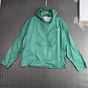 Vintage‎ Windless Green Rockport Windbreaker Made In USA Half Zip Jacket M